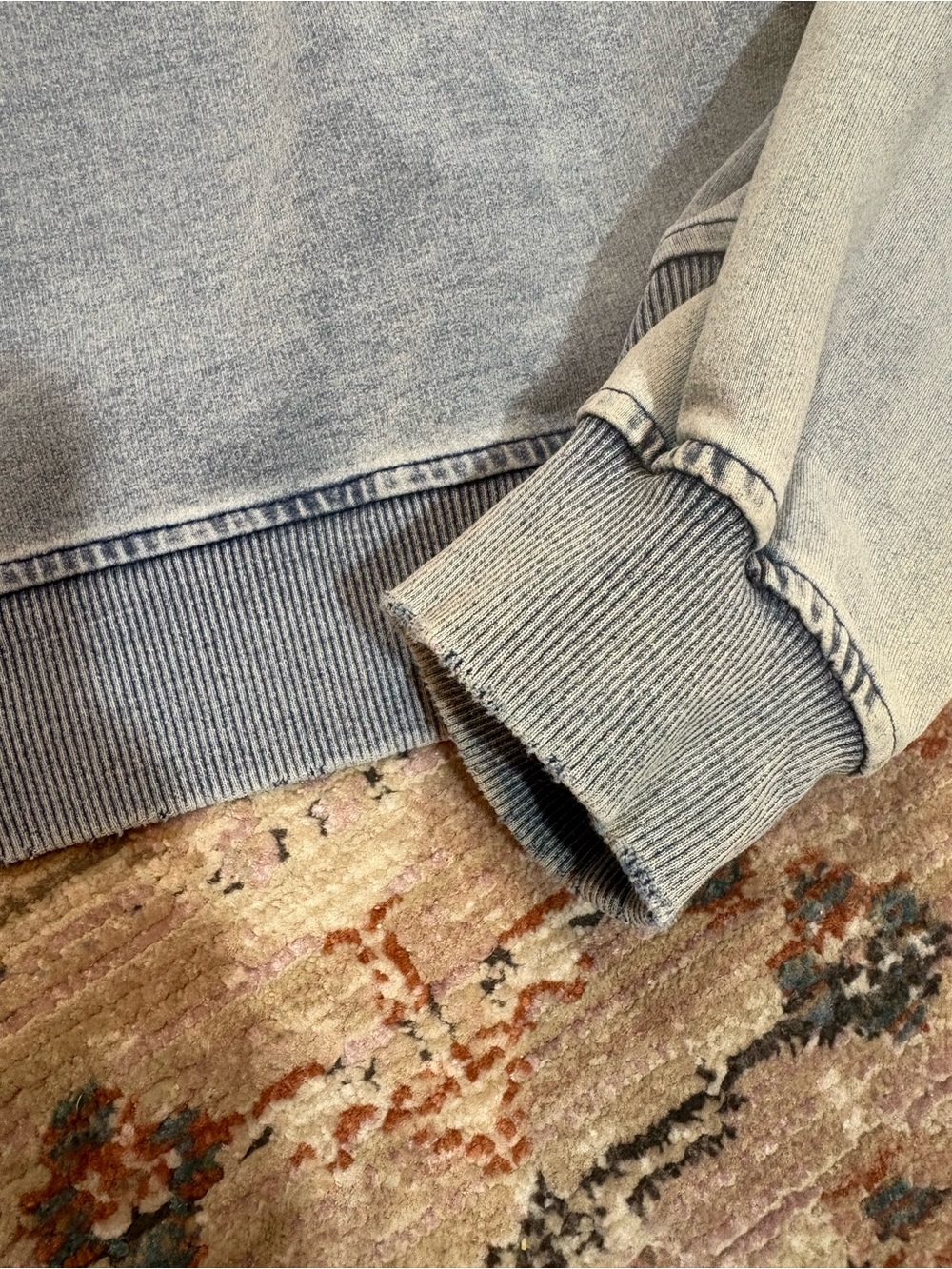 Generation Love Washed Blue Ruffle-Shoulder Sweatshirt - Picture 5 of 7